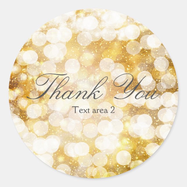 Champagner Gold Glühbirnen Party Stickers (Vorderseite)