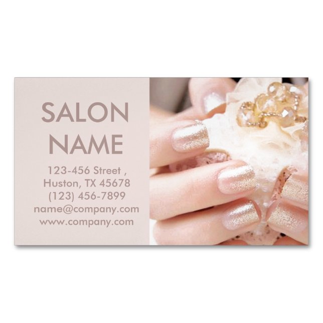 Champagner Gold Nägel Beauty WELLNESS-CENTER Nagel Magnetische Visitenkarte (Vorderseite)
