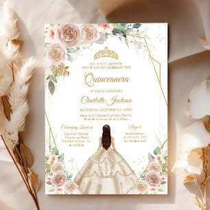 Champagner-Gold-Quinceanera-Einladung Einladung