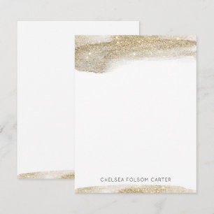 Champagner Gold Sparkling Brushstroke Note Card Mitteilungskarte