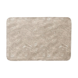 Champagner Gold Weißer Glitzer Zebra Print Badematte