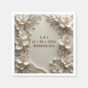 Champagner-Goldene Blumenelemente für die Hochzeit Serviette