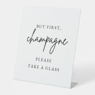 Champagner-Hochzeits-Schild Sockelschild