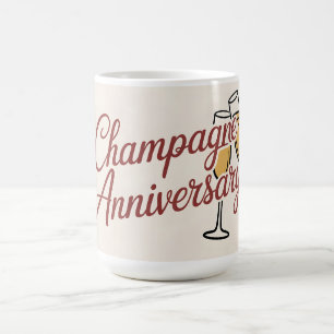 Champagner-Jubiläumsfeier-Schriftgrafik Kaffeetasse