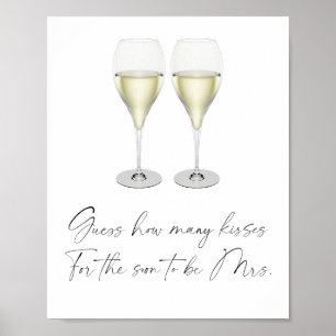Champagner-Junggesellinnenabschied - wie viele Küs Poster