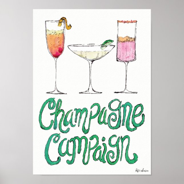 Champagner-Kampagne Print Poster (Vorne)