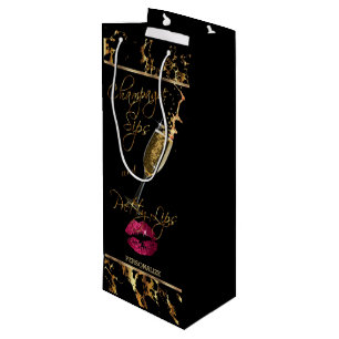 Champagner-Klassiker und Hübsche Lippen Geschenktüte Für Weinflaschen