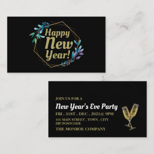 Champagner & Kranz, Silvesterparty-Ticket Begleitkarte