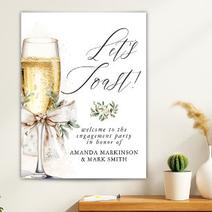 Champagner Lasst uns auf den Winter-Verlobungswuns Poster