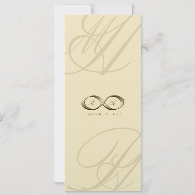 Champagner Liebe Unendlichkeit Handklasp Symbol Ho Einladung (Vorderseite)