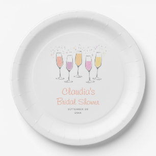 Champagner Mimosa Bellini Pfirsich Brautparty Pappteller