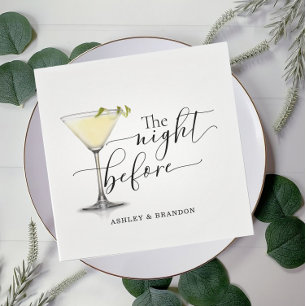 Champagner Minimalskript Die Nacht vor Napkins Serviette