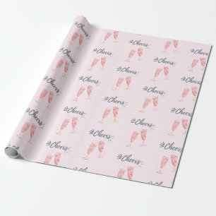 Champagner mit rosa Goldcreme Geschenkpapier