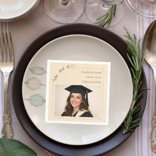 Champagner modernes Foto Abschlussfeier Serviette