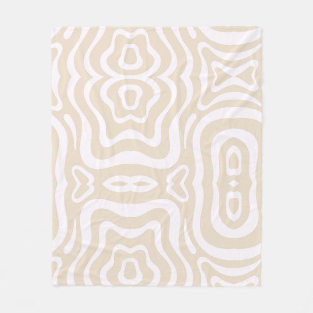 Champagner Pink Abstrakt Wave Muster Fleecedecke (Vorderseite)