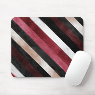 Champagner Pink Rot Weiß Burgund Schwarz Streifen Mousepad