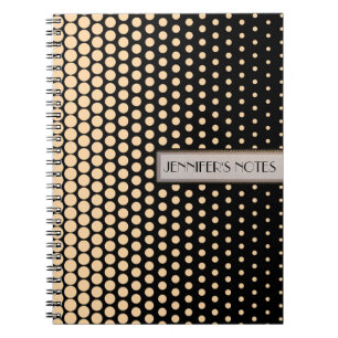 Champagner-Polka-Punkt Elegant Modern Schwarz Notizblock