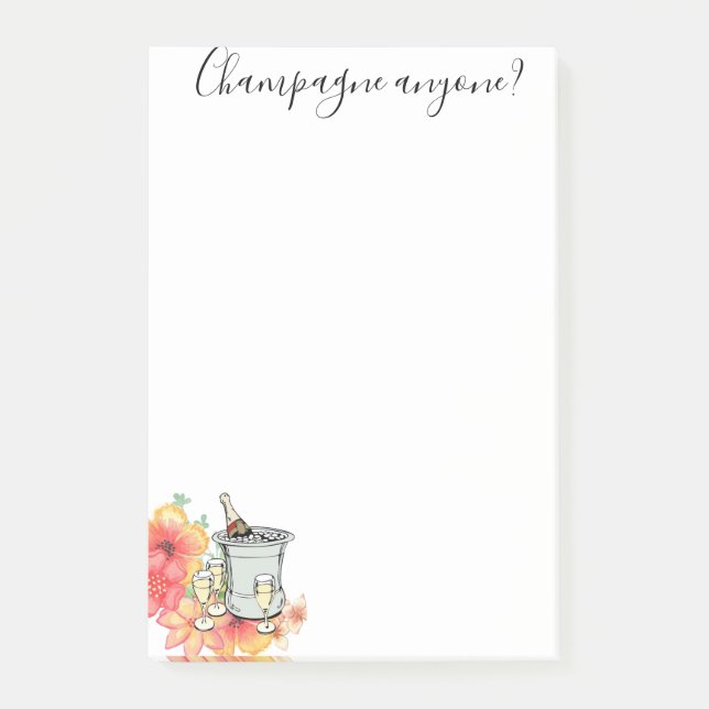 Champagner Post-it Klebezettel (Vorderseite)