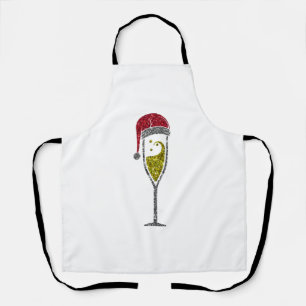 Champagner Prosecco zum Weihnachtsfest Schürze