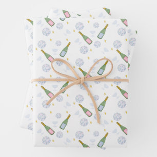 Champagner-Resolutionen Neujahr Geschenkpapier Set