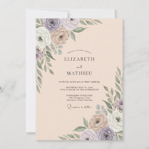 Champagner-Rosa-Blatt-Hochzeit Einladung