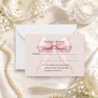 Champagner rosa Bogen Antwort RSVP