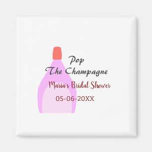 Champagner rosa Brautparty Namen Datum einfügen Magnet