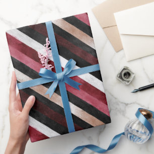 Champagner Rosa Burgund Schwarz Streifen Braut Dus Geschenkpapier