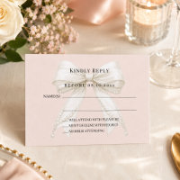 Champagner rosa Elfenbein-Schleife Antwort RSVP