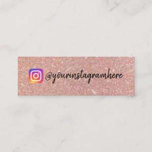 Champagner Rosa Glitzer Mini Visitenkarte