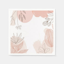 Champagner Rosa - Handgezeichnete Blüte Serviette