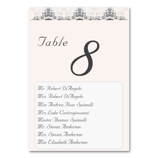 Champagner-Rosa Hochzeitstischnummer Tischnummer (Von Creator hochgeladen)