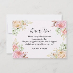 Champagner-Rose Chic Wedding Dankeskarte