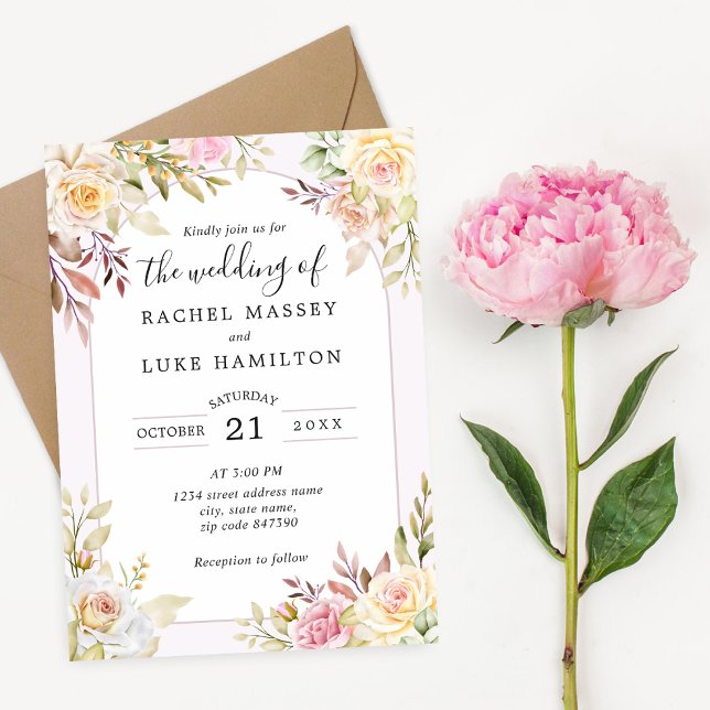 Champagner Rose Chic Wedding Einladung (Von Creator hochgeladen)