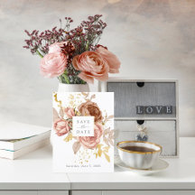 Champagner Rose Hochzeit speichern das Datum Postk