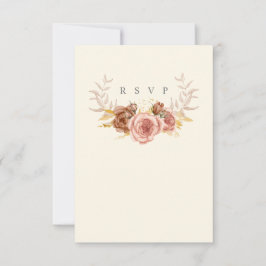 Champagner-Rose mit Aquarellfarbe UAWG RSVP Karte