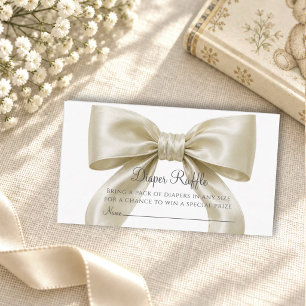 Champagner-Satin-Schleifen-Baby-Shower-Windel-Raff Begleitkarte