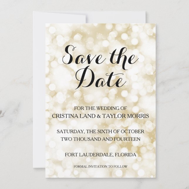 Champagner Save the Date (Vorderseite)