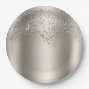 Champagner-Shimmer Flutter Schmetterling Sweet 16 Pappteller