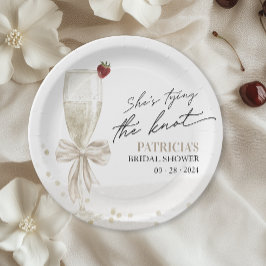 Champagner Sie bindet das Brautparty des Knotens Pappteller