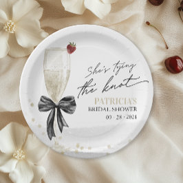 Champagner Sie bindet das Brautparty des Knotens Pappteller