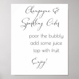 Champagner & Sparkling Cider - Minimale Hochzeit Poster