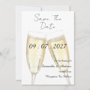 Champagner-Sprudelndes Prost Save The Date