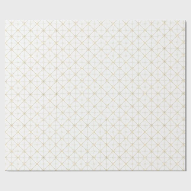 Champagner-Sternenburst-Diamantmuster Geschenkpapier (Flach)