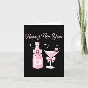 Champagner Swea Martini Kokette Frohes Neues Jahr  Karte