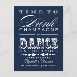 Champagner Theaterrechnung Save-the-Date-Postkarte Ankündigungspostkarte