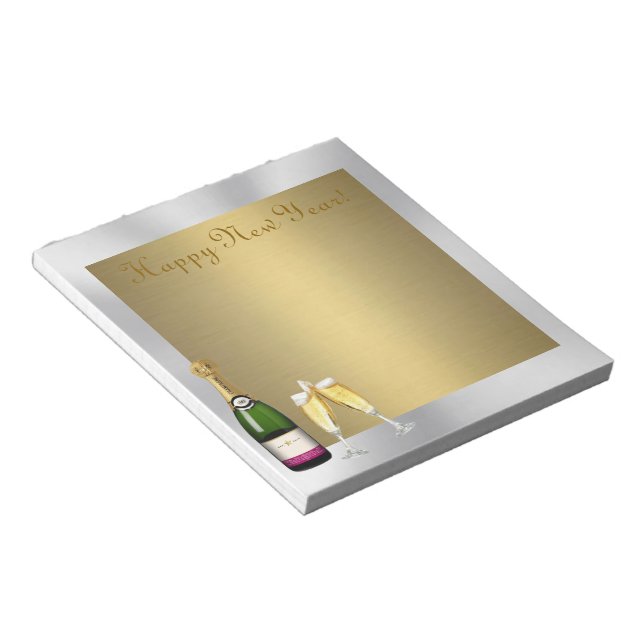Champagner Toast 1 Notizblock (angewinkelt)