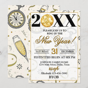 Champagner Toast 2026 Silvesterparty Einladung