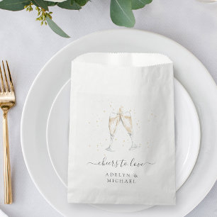 Champagner Toast "Cheers to Liebe" Personalisiert Geschenktütchen