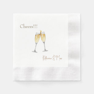 Champagner Toast Hochzeit Personalisiert Geprägt Serviette